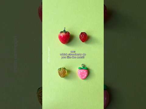 Strawberry Earrings 🍓#handmadejewelry #makingearrings #strawberry #cottagecore #beadsjewellery #diy