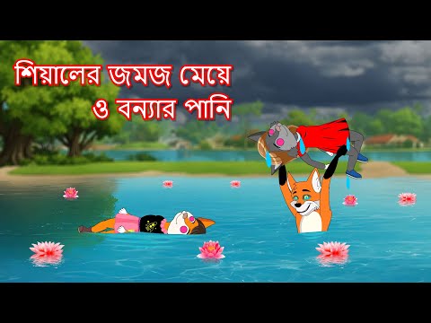 শিয়ালের জমজ মেয়ে ও বন্যার পানি | Shiyaler jomoj meye | Fox Cartoon 2024 | Bangla Cartoon Golpo