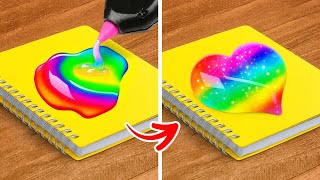 🎨 천재적인 학교 미술 트릭! 전에 본 적 없는 DIY 아이디어! by 123GO!