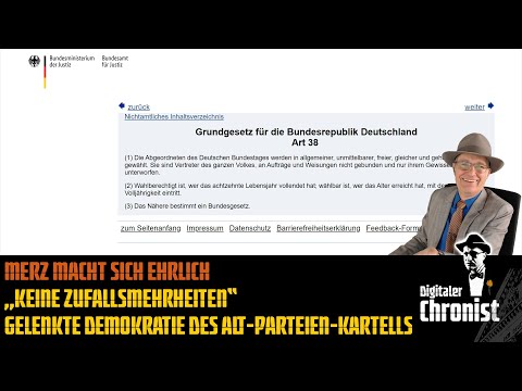 Merz macht sich ehrlich „Keine Zufallsmehrheiten“ - Gelenkte Demokratie des Alt-Parteien-Kartells!