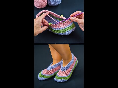 Easy crochet slippers step by step! Miarti🧶