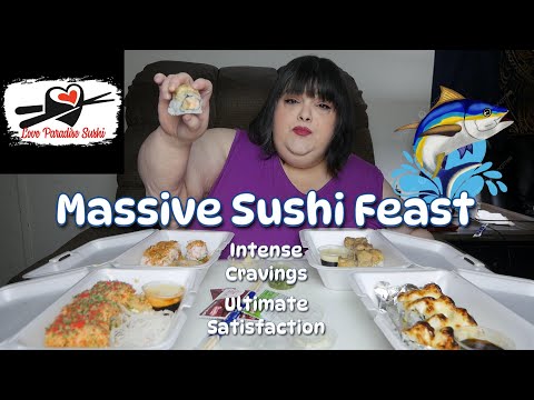Massive Sushi Feast Intense Cravings Ultimate Satisfaction Mukbang ASMR Love Paradise Sushi
