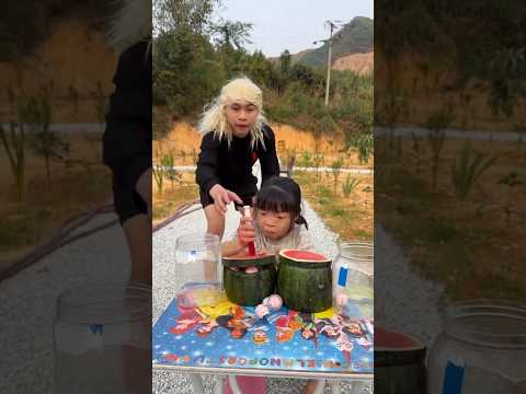 चाची ने तरबूज ले लिया🍉😨🤯-mini wood toy-woodworking art skill/wood/hand crafts/ #shorts