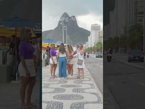 🏖️  Beach Walk Leblon, Rio de Janeiro, Brazil #shorts  #beach #praia #travel