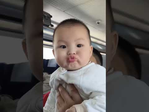 baby is acting to be sleeping 😴 🤭 lovely and cute reaction