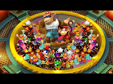 Super Mario Party - Battles Between Two Teams - Donkey Kong Brothers vs Peach and Daisy