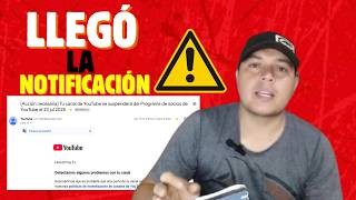🚨 YouTube me envió este mensaje: MI CANAL NO CUMPLE con las nuevas políticas de monetización
