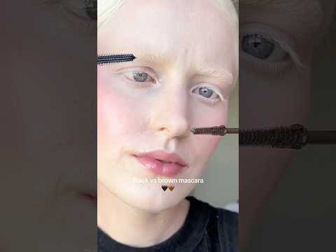 Black vs brown mascara 🤎 #brownmascara #mascara #whiteeyelashes #ugc #ugcbeauty