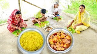 আজ পুজো স্পেশাল বাসন্তী পোলাও এর চিকেন কষা রান্না করলাম সাথে জমজমাট খাওয়া দাওয়া