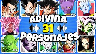 Adivina 31 PERSONAJES De DRAGON BALL SUPER😱🐲Por Su Voz🎶Goku❤️Vegeta💙Beerus💜Adivina La Voz😀❤️