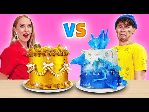 123 GO! Rich VS Poor Cake Decorating Challenge 🍰 Quem faz o bolo mais bonito?