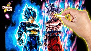 ¿EL MEJOR DIBUJO QUE HE HECHO? 😱 | CÓMO DIBUJAR A GOKU ULTRA INSTINTO Y VEGETA BLUE EVOLUCIONADO