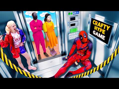 Squid Game with Superheroes! Deadpool VS Superman in Squid Game by Crafty Hype