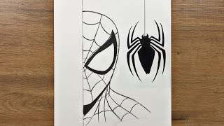 How to Draw Spider-Man with Spider Symbol | Easy Step-by-Step Drawing Tutorial