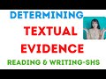 Textual Evidence and Academic Writing