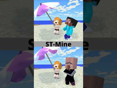Baby Steve VS Bad Villager. Beach story. #shorts