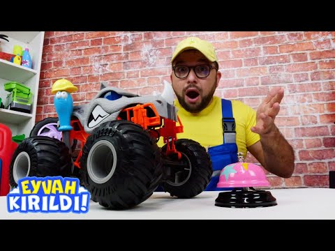 Araba oyunları. Monster Truck oyuncak için yardım edelim. Çocuklar için tamircilik oyunu.