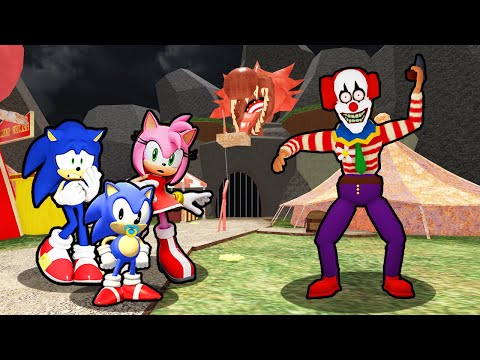 SONIC FAMILY VS EVIL CLOWN IN ROBLOX