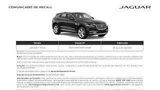 Comunicado de Recall | Jaguar F-PACE