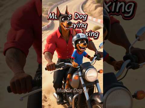 🤣😱 Cute puppies just want to ride motorcycles, but mom and dad...#dog #puppy #aidog #aicat #cat