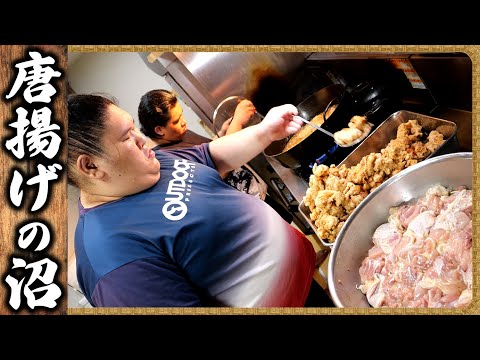 【相撲飯】8kgの唐揚げ祭り・カレーちゃんこ鍋・餃子 ／ 中学生力士の食事 ／ 相馬三兄弟