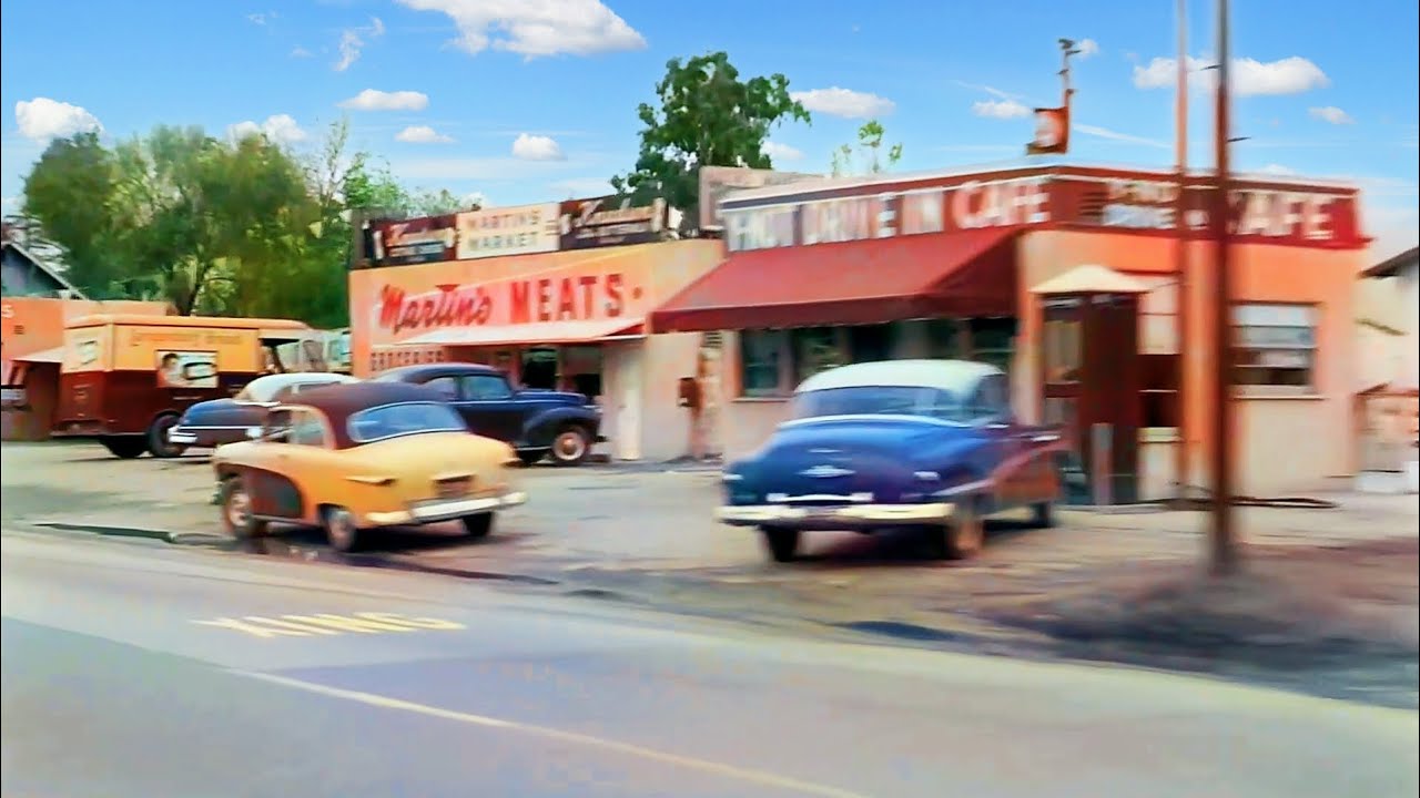 Wonderful California 50’s in color [60fps,Remastered] w/sound design added