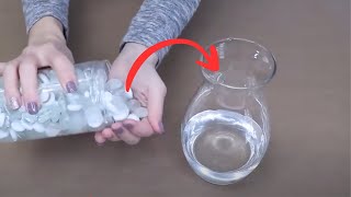 She pours Elmer's glue into a Dollar Store vase for a breathtaking dining room idea!