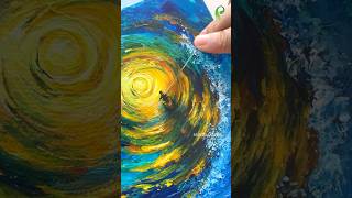 Painting Sea Waves with Knife 🔪 😱 #shorts