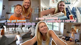 Jackson got braces, more furniture, packing for a solo trip + new business!?