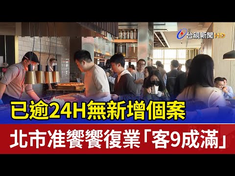 已逾24H無新增個案 北市准饗饗復業「客9成滿」