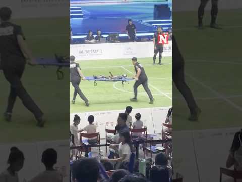 Robot Collapses During This Soccer Game