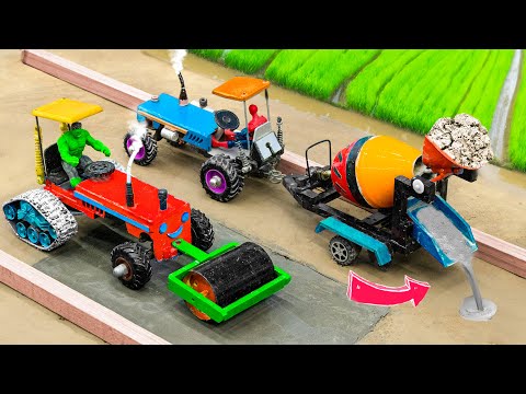 top most creative diy tractor science project | asphalt road construction ‪@sunfarming7533‬