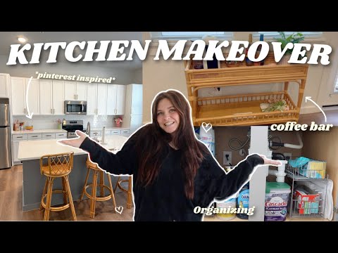 CLEANING + ORGANIZING MY ENTIRE KITCHEN *aesthetic kitchen makeover*