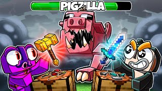 SCRAMBLE CRAFT... Then we FIGHT PIGZILLA! (Minecraft)