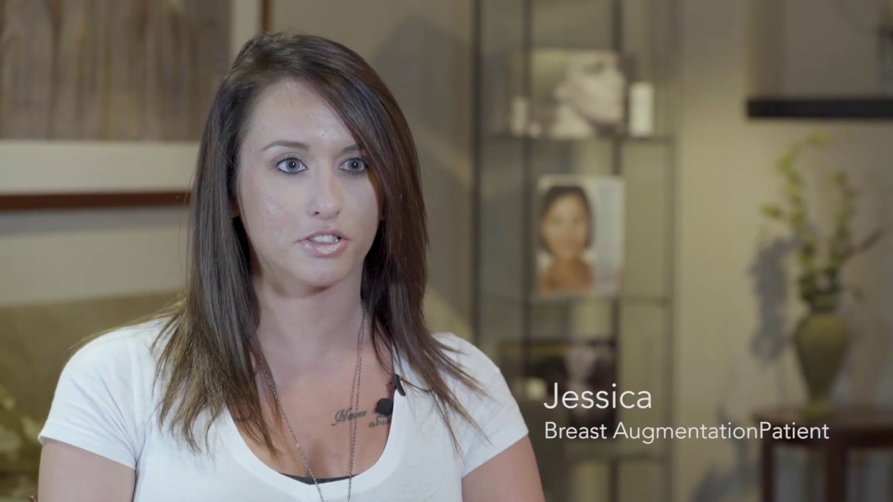 Patient discussing breast augmentation experience.