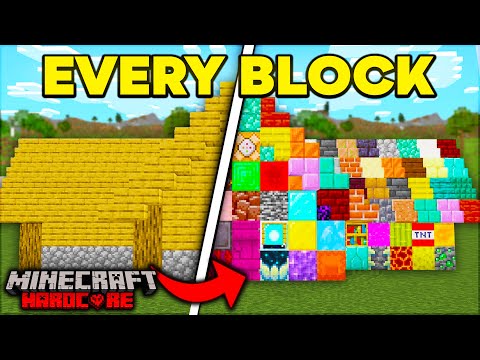 I Build a HOUSE With EVERY BLOCK in Minecraft Hardcore (Hindi)