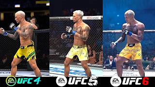 UFC 4 vs UFC 5 vs UFC 6 - Fighters Graphic & Animations Comparison