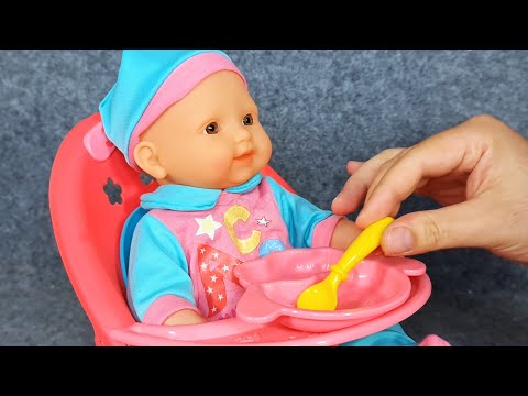 12 Minutes Satisfying with Unboxing Cute Pink Baby Bathtub Playset, Beds for Baby Dolls ASMR