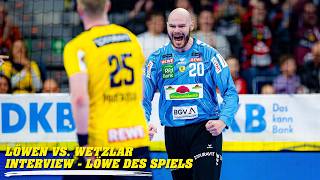 Löwen vs. Wetzlar - Löwe des Spiels Mike Jensen