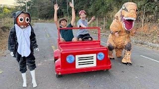 QUEM VENCE ESSA CORRIDA?? CARRO vs DINOSSAURO 