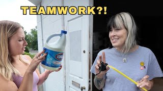 Teamwork Gone Wrong? Moving New Furniture Into the Shop