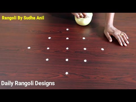 Simple #Kolam | Cute Easy #Muggulu | Beautiful Kolam #Kolangal 5*1 Dots Art | Daily #Rangoli Designs