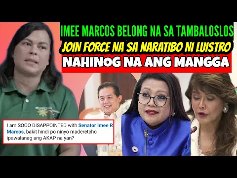 IMEE MARCOS NAKI JOINT FORCE na sa MGA TAMBALOSLOS/PARANG SI LUISTRO na rin NIYAKAP na AYUDA NATION!