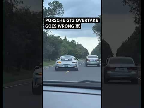 PORSCHE GT3 ALMOST HITS ONCOMING TRAFFIC☠️ #shorts #reels #porsche #gt3 #viral