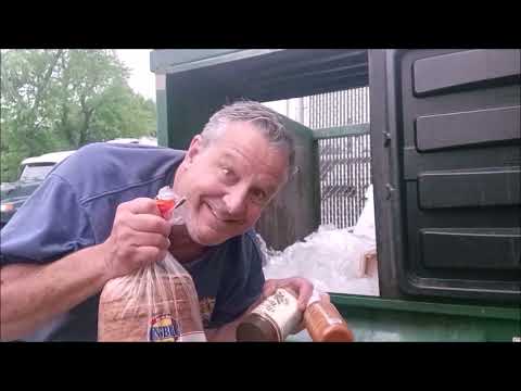 WHO WANTS TO SEE THE HUNDREDS OF DOLLARS WORTH OF CHICKEN AND MEAT RESCUED FROM THIS DUMPSTER?