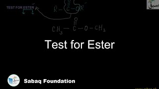 Test for Ester