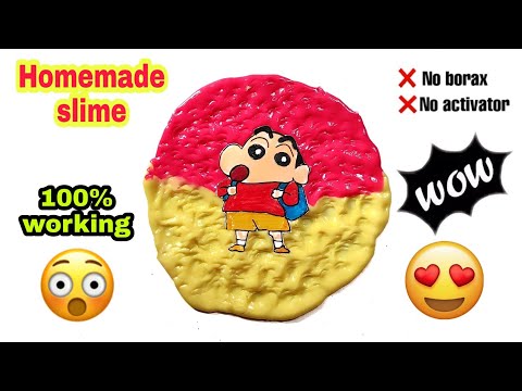 How to make slime at home | No borax activator slime making | Shinchan slime DIY