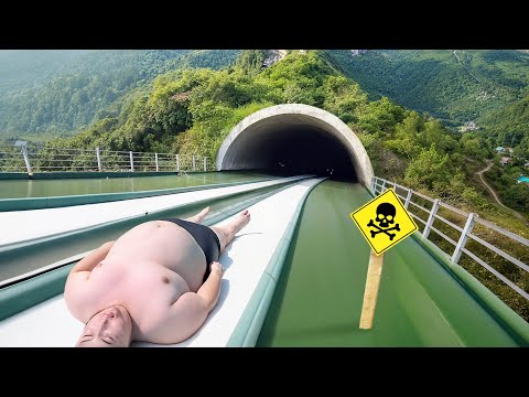 he went on SCARIEST water slide in the world..