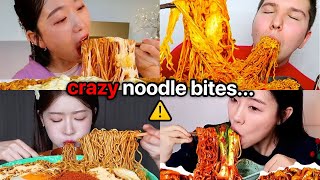 mukbangers vs SO MUCH NOODLES... (Vox2 Compilation)