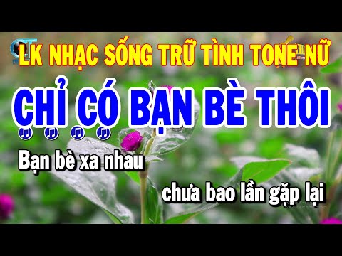 Liên Khúc Karaoke Nhạc Sến Trữ Tình Tone Nữ | Chỉi Có Bạn Bè Thôi | Thanh Hải